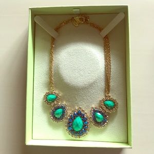 Green and Blue Crystal/Resin Teardrop Necklace
